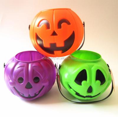 China Plastic Halloween candy basket purple orange green for sale