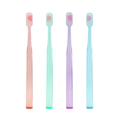 China Transparent Logo Acceptable Soft Hair PERFCT Crystalline Soft Adult Plastic Toothbrush Toothbrush Transparent OEM Customized Colors Nylon 40000pcs for sale