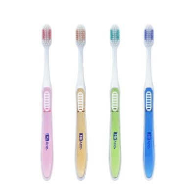 China Soft 3 Pack Transparent Crystal Handle Plastic Toothbrush For Adult for sale