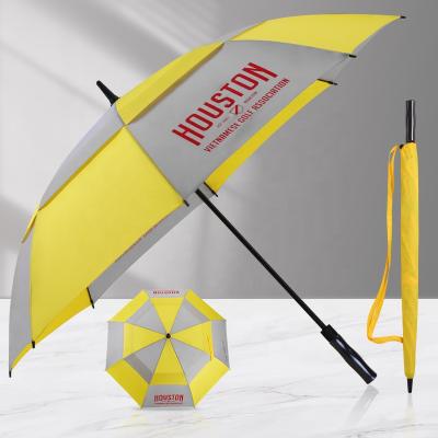 China 30 Inch Big Double Layer Auto Open Canopy Windproof Promotion Minimalist Custom Golf Umbrella With Logo Printing UV Coating for sale