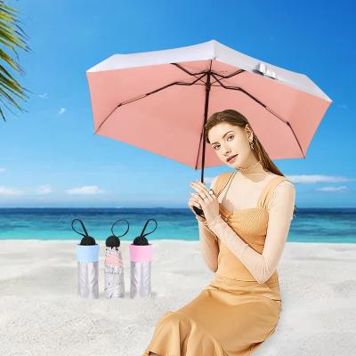 China Small 5 Fold Traditional Pocket Lightweight Folding UV Mini Sun Umbrella for sale