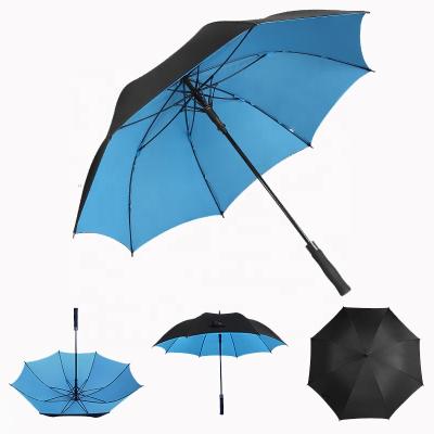 China Extra Large 30/60 Inch Double Layer Canopy Double Open Straight Open Golf Umbrella Auto Strong High Windproof Minimalist Quality Long Best for sale