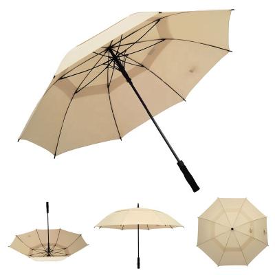 China 2021 Minimalist Automatic Large Size Customize Logo Double Canopy Supplier Wind Storm Resistant Umbrella for sale