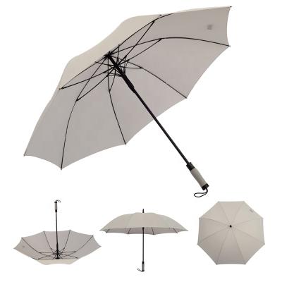 China Gray Adults Rain Storm Hotel Lightweight Minimalist Anti Logo Printing Wind Resistant Umbrella Customized for sale