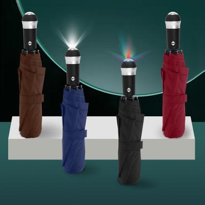 China Strong Windproof Folding LED Light Umbrella Automatic Travel Compact Windproof Umbrellas for sale