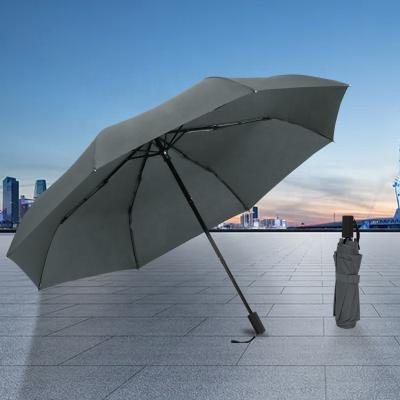 China Customized Logo Lightweight Manual Open Windproof 3 Fold Umbrella Compact Aluminum for sale