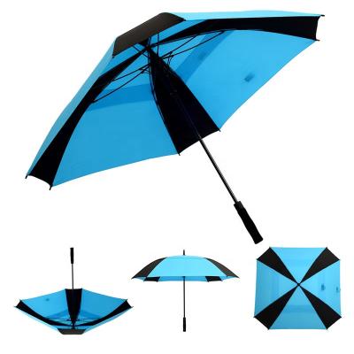 China Large Automobile Double Layer Auto Open Windproof Large Square High Quality Minimalist Custom Made Canopy Straight Umbrella for sale