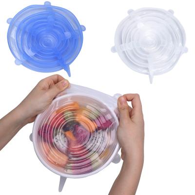 China Kid Safe Ready To Ship 150g Silicone Stretch Lids Cool Wrap Covers 6 Pack Reusable Flexible Film Food for sale