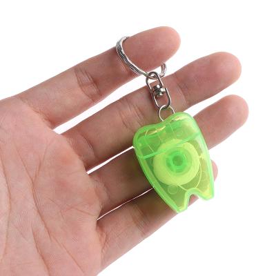 China Sector Effectively 15M Tooth Shaped Portable Dental Floss Clean Interdental Teeth Clean Key Chain For Teeth Cleaning Oral Care Tool for sale