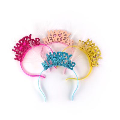 China Sweet Promo Instock Kids Party Supplies Happy New Year Headbands Led Headbands for sale