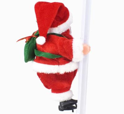 China Nordic Style Christmas Decoration Electric Ladder Santa Claus Climbing Ladder Santa Claus Children Gifts Mall Decoration for sale