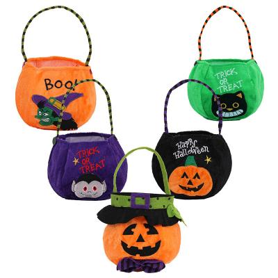 China Nordic style Qiaoding's new Halloween decoration supplies festival hooded round children's ghost bag candy gift bag pumpkin bag for sale