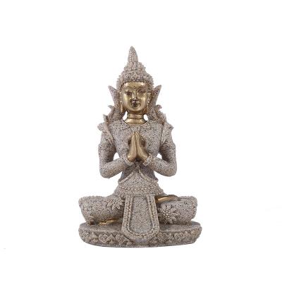 China Viet Nam Manufacturers Supply Sculpture Sandstone Buddha Sitting Resin Small Opens Home Decoration Ornaments Creative Gifts Wholesale for sale