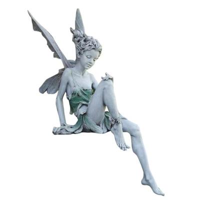 China Europe Resin Crafts Flower Fairy Curved Garden Outdoor Decoration Sitting Decorative Statue for sale