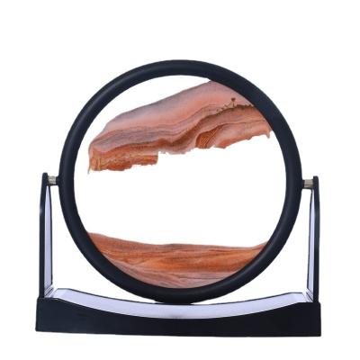 China China factory direct sale 3D quicksand glass crafts home style painting living room Nordic rotating desktop decoration for sale