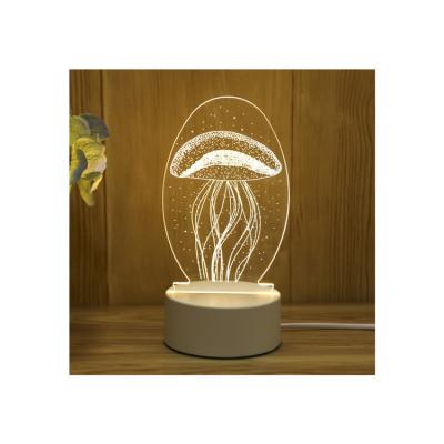 China Wholesale creative diy acrylic table lamp 3d modern night light cartoon bedroom birthday gift pattern bedside table lamp for sale