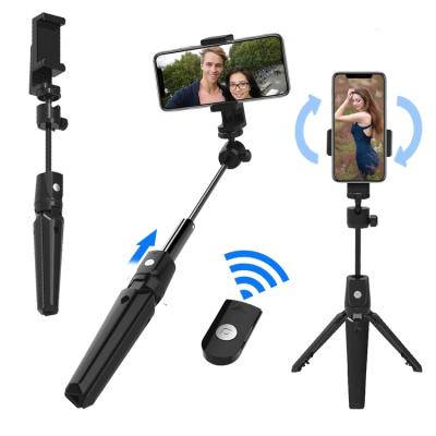 China Extendable Most Popular Mini Wireless Remote Smart 360 Degree Rotating Aluminum Alloy K20 Selfie Stick Tripod For Mobile Phone Camera for sale