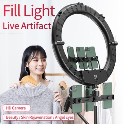 China DC Adapter Control 14inch Folding LED Ring Light Manual-wired Dimmable Dimmable Bright Portable Folding LED Ring Light for sale