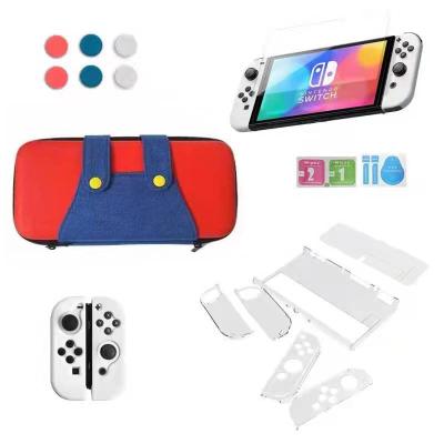 China Protective Game Controller 7 in 1 OLED Switch Game Case Crystal Case PC Storage Set New Mario Kit for Nintendo Switch OLED for sale