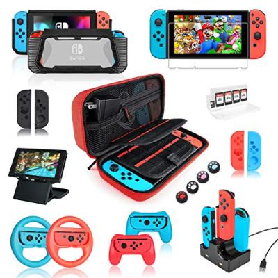 China Convienent Switch Accessories Bundle Kit With Carrying Case Screen Protector Compact Playstand Game Case Gamepad Hat Fill Dock for sale