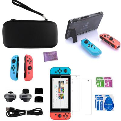 China Durable Silicone Case Crystal Shell Tempered Screen Protector 9 in 1 Bundle Nintend Switch Accessories with Storage Bag for Nintendo Switch for sale