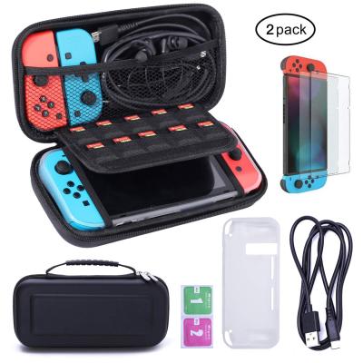 China Durable Nintendo Switch Case With Screen Protector Travel Carry Case Protective Cover TPU Protective Film Hard Charging Cable for sale