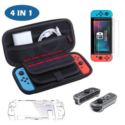 China Durable Switch Protective Accessories Covers Case Tempered Glass Screen Protector 4 in 1 Accessory Bundle for Nintendo Switch for sale