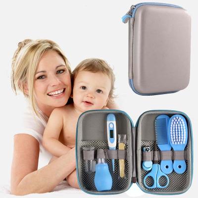 China 8pcs Baby Grooming Health Care Manicure Set Baby Protective Brush and Comb Set Newborn Health Safety Scissors Medicine Nail Grooming Kit for sale