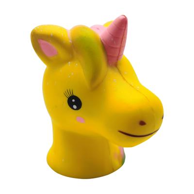 China Relieve Stress Cartoon Yellow Unicorn Head Unpack Kids Toys for sale