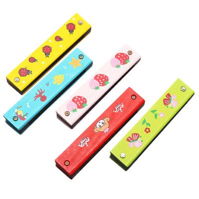 China Eco-Friendly Painting 2021Hot Selling Good Quality Custom Cartoon 16 Hole Easttop Wooden Chromatic Harmonica for sale