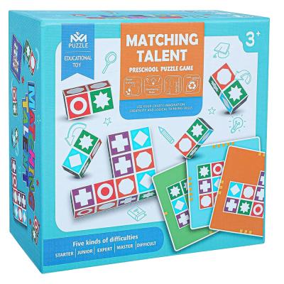 China Parent-Children's Interactive Block Puzzle Game Wooden Matching Puzzle Game Wooden Matching Thinking Matching Toy For Children for sale