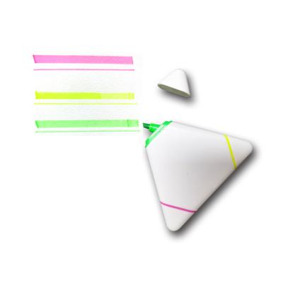 China Office & Hot Selling School Markers 3 Colors Triangle Shape Lid White Highlight Pens for sale