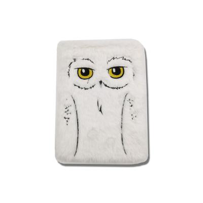 China New Arrived Lovely Soft Cover Cartoon White Owl Plush Notebook Children's Notebook for sale