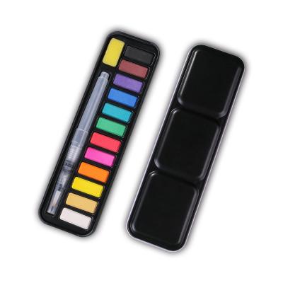 China Unique Hot Sale Eco-friendly Colorful Palette Materials Design Materials Label Water Color Paint Set Custom Watercolor Paint Kit for sale