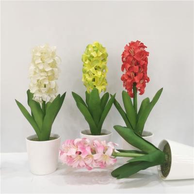 China Beautiful Colorful Amazon Best Selling Artificial Flowers Silk Fake Flowers in Ceramic Pot for Home Office Decoration Office Decor for sale