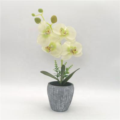 China Factory China Artificial Silk Phalaenopsis Orchid Ornamental Flower Potted Eco-friendly Artificial Planta Real Touch In Pulp Pot for sale