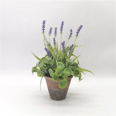 China High Simulation Artificial Planta Faux Lavender Flower Potted Plant Eco-friendly Indoor Table Decor In Paper Pulp Flowerpot for sale