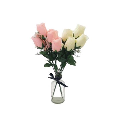 China China Factory Price Contemporary Artificial Flower Silk Rose 6 Heads Bloom For Wedding Home Decoration Simulation Table Artificial Flowers for sale