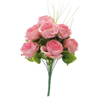 China Amazon Contemporary Hot Selling 12 Heads Artificial Floral Silk Bouquet For Flower Wedding Home Decoration Artificial Silk for sale