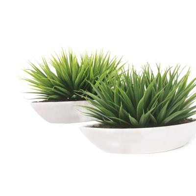 China Eco-friendly Indoor Outdoor Plastic Grass Decor Artificial Grass Plant Potted Flower Pot For Garden Decor for sale