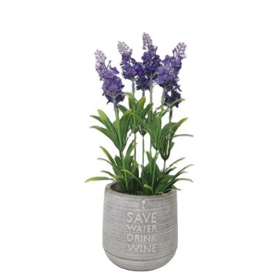 China Eco-friendly High Quality Decorative Flower Potted Plastic Lavender For Decoration Indoor Faux Lavender Artificial Flower for sale