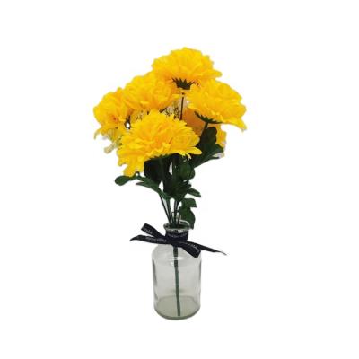 China Decoration For China Factory Price Artificial Flower 6 Heads Fabric Funeral Grave Flower For Grave Artifiical Flower Funeral Bouquet for sale