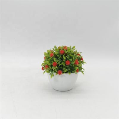 China Garden Office Decoration Mini Plastic Flower True To Centerpieces Ceramic Home Office Decorative Pot Artificial Flower Plants for sale