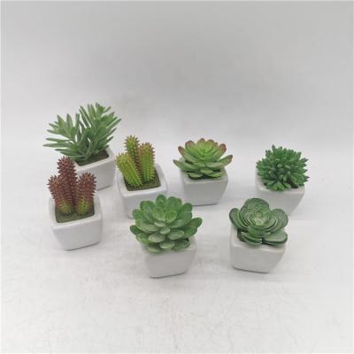 China Art Decor Set of 5 Artificial Succulent Plants in Pot Mini False Succulent in Pot Small Faux Plants Decor for Home Decor for sale