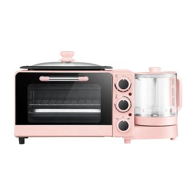 China 9L Large Capacity New Arrival Eco-friendly Pink 4 In 1 Multifunctional Pan Roaster Steamer Boil Breakfast Frying Machine for sale