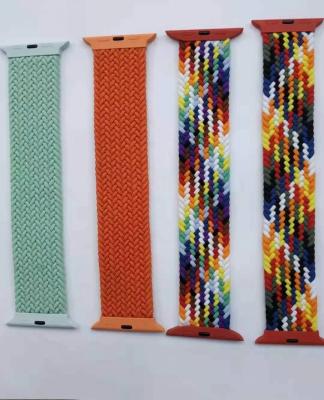 China 2021 New Designers Rubber Braided Nylon Correa Solo Loop Smart Watch Band Fastens For Apple Iwatch T500 HW22 for sale