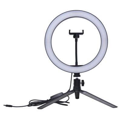 China Hot Selling PORTABLE 10 Inch Mobile Phone Led Fill Ring Light With Tripod Stand Lamp Camera Selfie Ringlight Holder for sale