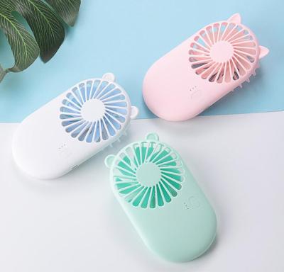 China Cute Portable Mini Fan Handheld USB Hotel Chargeable Desk Fans 3 Mode Adjustable Summer Cooler For Outdoor Travel Office for sale