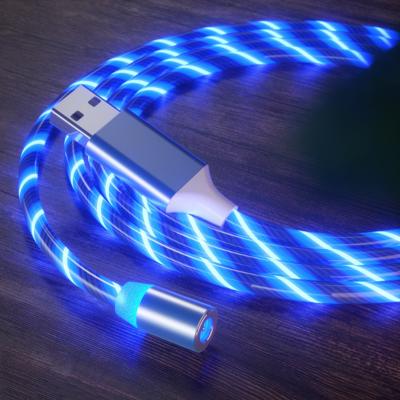 China MP3 / MP4 Player New Come 3 In 1 Led Glowing Magnetic Mobile Phone Charging Cable for sale