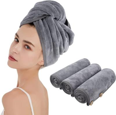 China Hypoallergenic Hair Turban Towel Microfiber Hair Towel With Logo Hair Salon Towels Quick Dry Soft Fluffy Towel Customer Hair Towel for sale